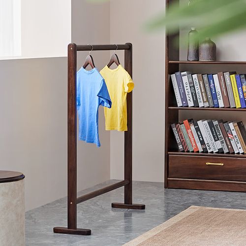 mexueer定制黑胡桃木衣帽架落地全实木家具儿童子挂衣架落地立式宠物